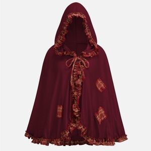 Red Riding Hood Cloak Cosplay Costume Adult Velvet Red Cape Lightweight One Size